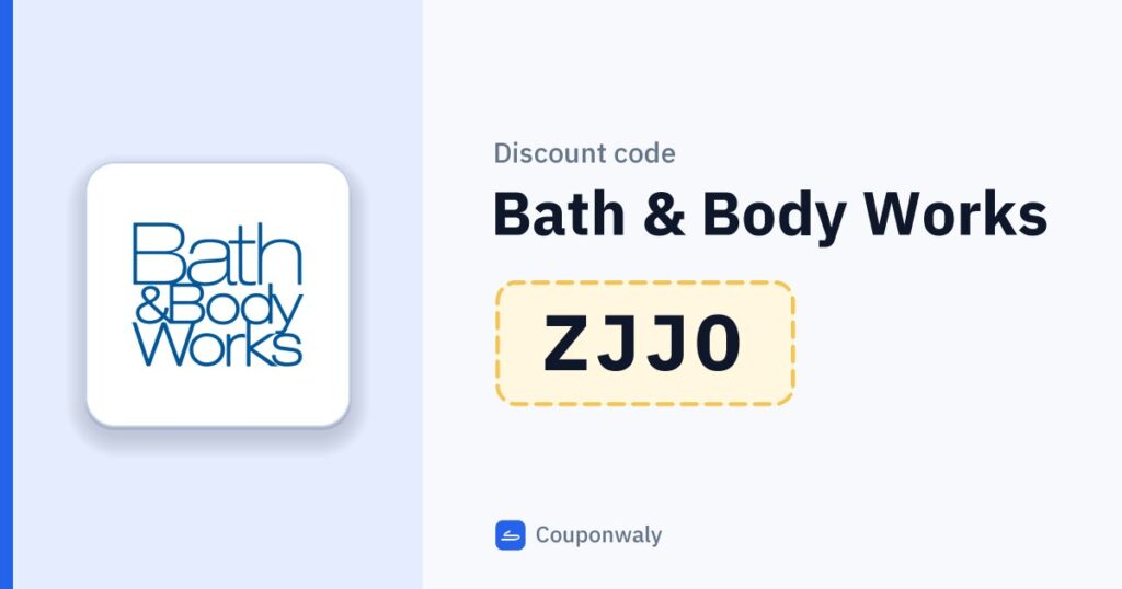 Discount code Bath & Body Works ZJJ0